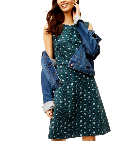 LOFT Geo Print Jumper Dress - Picture 1 of 7